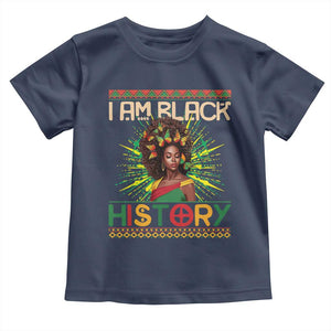 I Am Black History Toddler T Shirt Pretty African American Women Butterfly TS09 Navy Print Your Wear