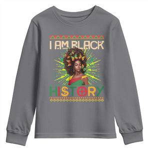 I Am Black History Youth Sweatshirt Pretty African American Women Butterfly TS09 Charcoal Print Your Wear