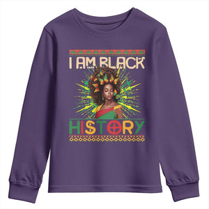 I Am Black History Youth Sweatshirt Pretty African American Women Butterfly TS09 Purple Print Your Wear