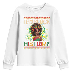 I Am Black History Youth Sweatshirt Pretty African American Women Butterfly TS09 White Print Your Wear