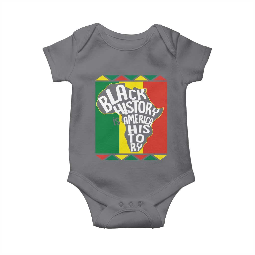 African American Pride Baby Onesie Black History Is American History TS09 Charcoal Print Your Wear