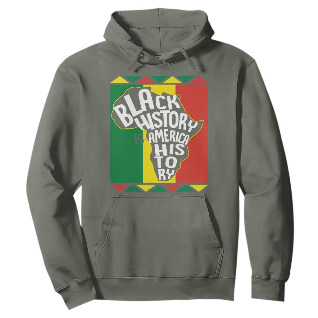 Black History Is American History Patriotic African American Hoodie TS09 Military Green Printyourwear