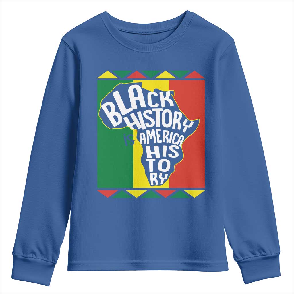 African American Pride Youth Sweatshirt Black History Is American History TS09 Royal Blue Print Your Wear