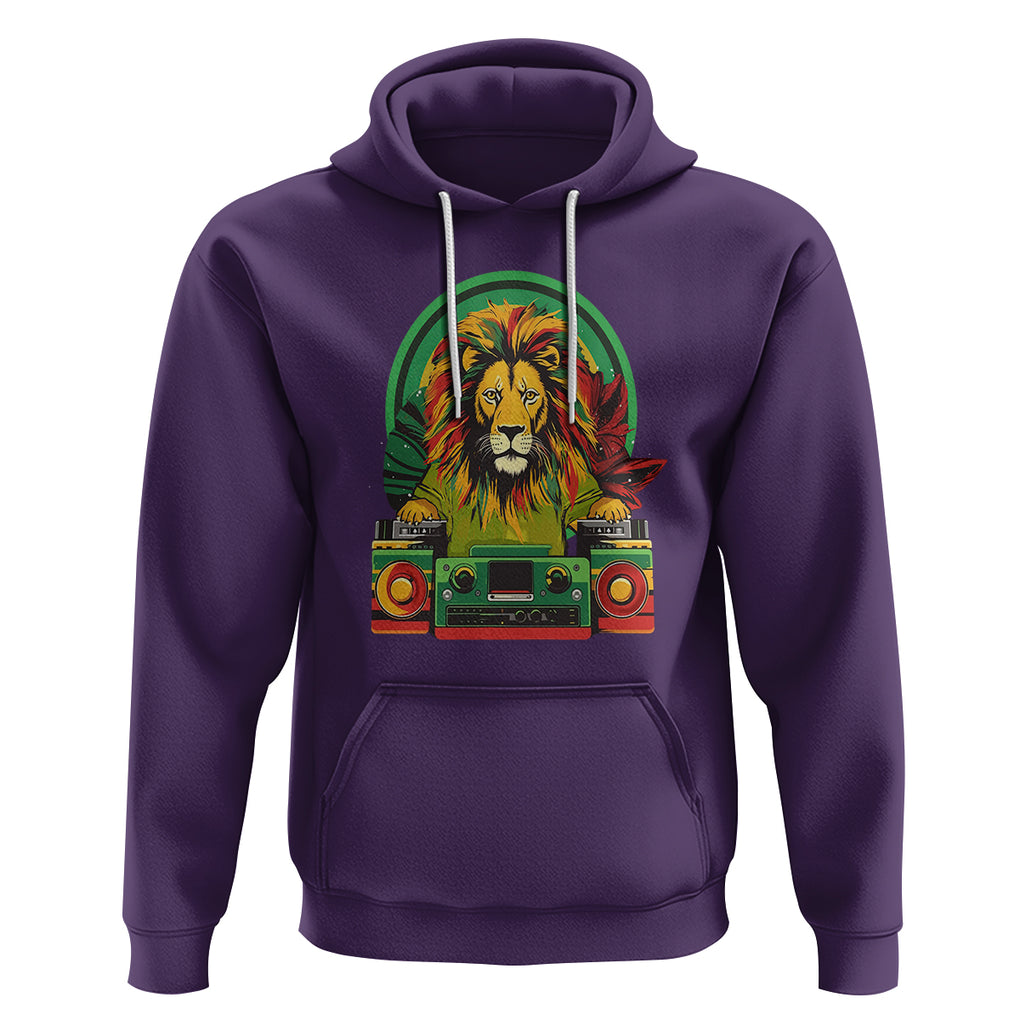 Rasta Reggae Music Headphones Jamaican Pride Lion Boombox Hoodie TS09 Purple Printyourwear