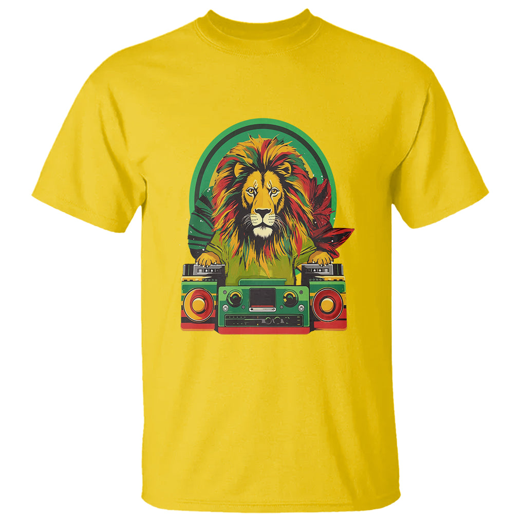 Rasta Reggae Music Headphones Jamaican Pride Lion Boombox T Shirt TS09 Daisy Printyourwear
