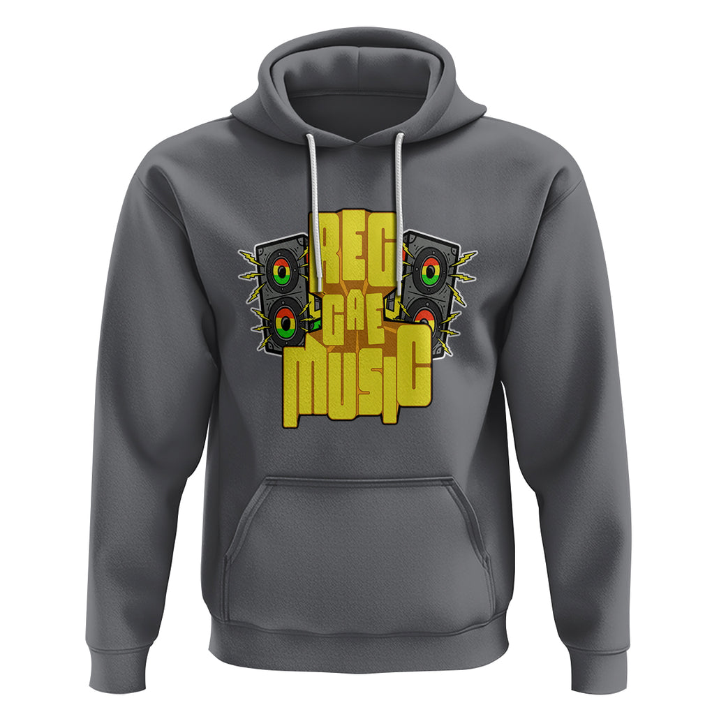 Reggae Music Musicbox Boombox Rastafari Roots Rasta Hoodie TS09 Charcoal Printyourwear