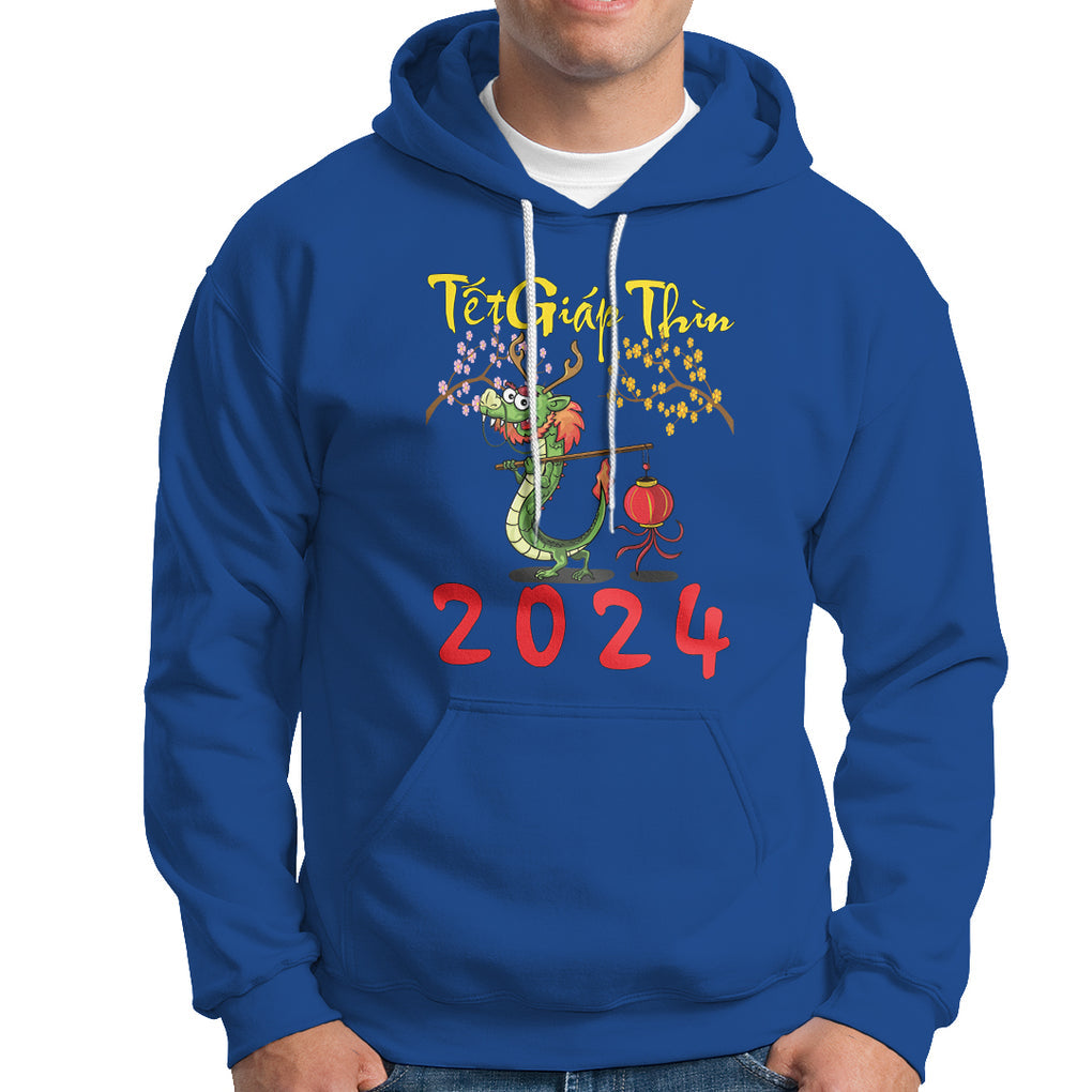 Vietnamese Lunar New Year Hoodie Tet Giap Thin Dragon Year 2024 Chuc Mung Nam Moi TS09 Royal Blue Printyourwear