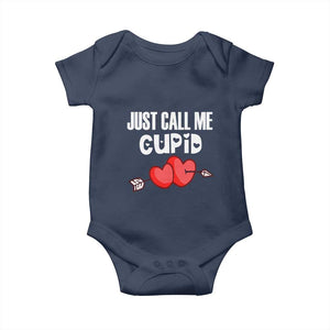 Valentine's Day Baby Onesie Just Call Me Cupid Retro Arrow Heart TS09 Navy Print Your Wear