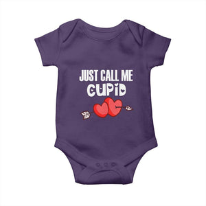 Valentine's Day Baby Onesie Just Call Me Cupid Retro Arrow Heart TS09 Purple Print Your Wear
