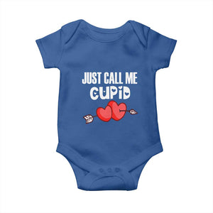 Valentine's Day Baby Onesie Just Call Me Cupid Retro Arrow Heart TS09 Royal Blue Print Your Wear