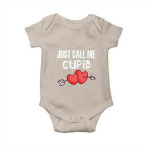 Valentine's Day Baby Onesie Just Call Me Cupid Retro Arrow Heart TS09 Sand Print Your Wear