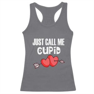 Valentine's Day Racerback Tank Top Just Call Me Cupid Retro Arrow Heart TS09 Charcoal Print Your Wear