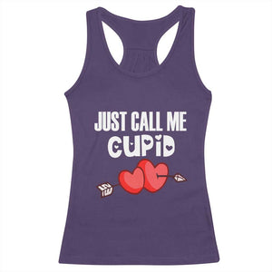 Valentine's Day Racerback Tank Top Just Call Me Cupid Retro Arrow Heart TS09 Purple Print Your Wear