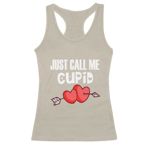 Valentine's Day Racerback Tank Top Just Call Me Cupid Retro Arrow Heart TS09 Sand Print Your Wear