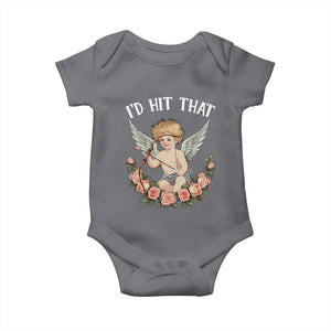 Valentine's Day Baby Onesie I'd Hit That Cupid Vintage Art Rose TS09 Charcoal Print Your Wear