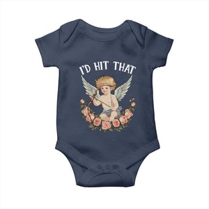 Valentine's Day Baby Onesie I'd Hit That Cupid Vintage Art Rose TS09 Navy Print Your Wear
