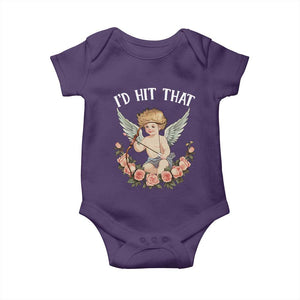 Valentine's Day Baby Onesie I'd Hit That Cupid Vintage Art Rose TS09 Purple Print Your Wear