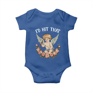 Valentine's Day Baby Onesie I'd Hit That Cupid Vintage Art Rose TS09 Royal Blue Print Your Wear