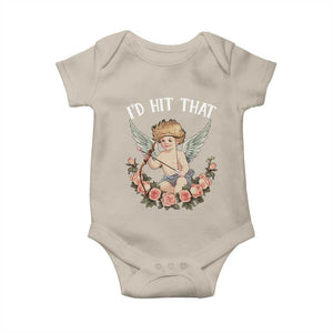 Valentine's Day Baby Onesie I'd Hit That Cupid Vintage Art Rose TS09 Sand Print Your Wear