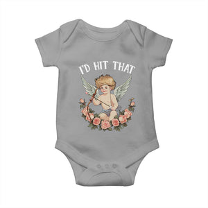 Valentine's Day Baby Onesie I'd Hit That Cupid Vintage Art Rose TS09 Sport Gray Print Your Wear