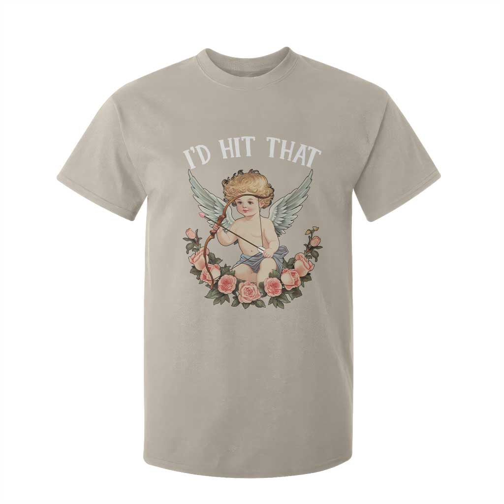 Valentine's Day T Shirt For Kid I'd Hit That Cupid Vintage Art Rose TS09 Sand Print Your Wear