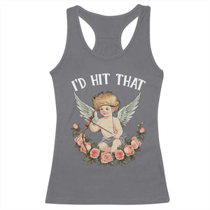 Valentine's Day Racerback Tank Top I'd Hit That Cupid Vintage Art Rose TS09 Charcoal Print Your Wear