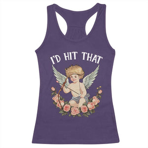 Valentine's Day Racerback Tank Top I'd Hit That Cupid Vintage Art Rose TS09 Purple Print Your Wear