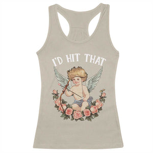 Valentine's Day Racerback Tank Top I'd Hit That Cupid Vintage Art Rose TS09 Sand Print Your Wear