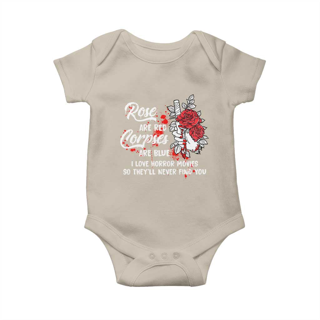 Valentine's Day Baby Onesie Roses Are Red Corpses Are Blue Horror Rose Bloody TS09 Sand Print Your Wear