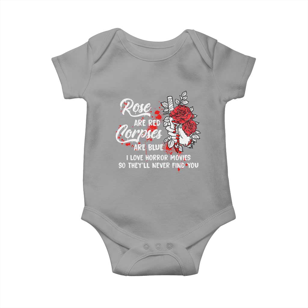 Valentine's Day Baby Onesie Roses Are Red Corpses Are Blue Horror Rose Bloody TS09 Sport Gray Print Your Wear