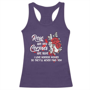 Valentine's Day Racerback Tank Top Roses Are Red Corpses Are Blue Horror Rose Bloody TS09 Purple Print Your Wear