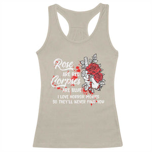 Valentine's Day Racerback Tank Top Roses Are Red Corpses Are Blue Horror Rose Bloody TS09 Sand Print Your Wear