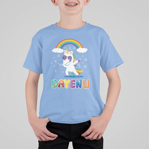 Passover T Shirt For Kid Cute Unicorn Dayenu For Jewish Kids Boys Girls TS09 Carolina Blue Printyourwear