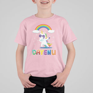 Passover T Shirt For Kid Cute Unicorn Dayenu For Jewish Kids Boys Girls TS09 Light Pink Printyourwear