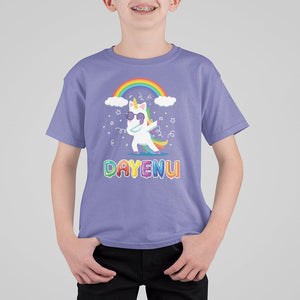 Passover T Shirt For Kid Cute Unicorn Dayenu For Jewish Kids Boys Girls TS09 Violet Printyourwear