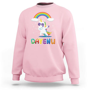 Passover Sweatshirt Cute Unicorn Dayenu For Jewish Kids Boys Girls TS09 Light Pink Printyourwear