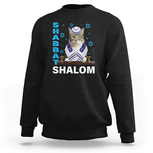 Passover Cat Lover Sweatshirt Shabbat Shalom Cute Jewish Cat TS09 Black Printyourwear
