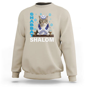 Passover Cat Lover Sweatshirt Shabbat Shalom Cute Jewish Cat TS09 Sand Printyourwear