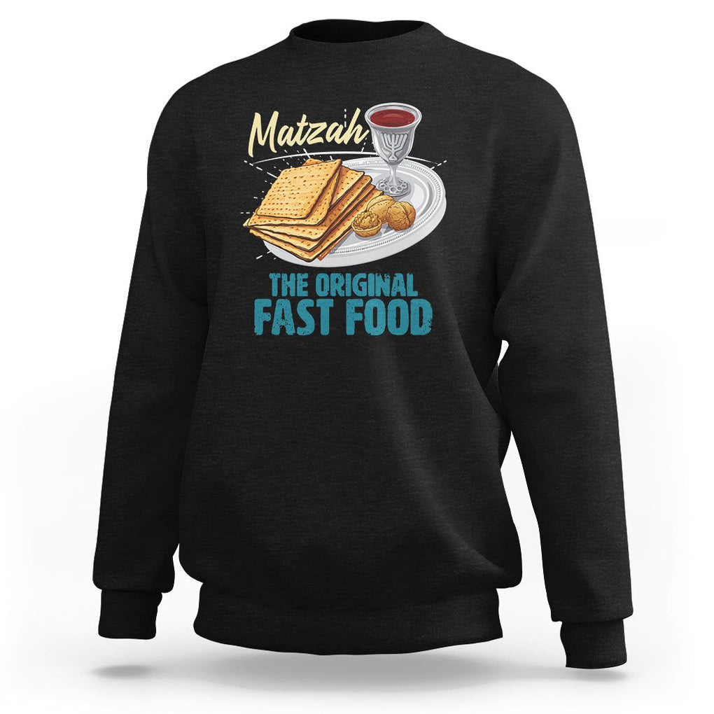 Passover Matzah The Original Fast Food Sweatshirt TS09 Black Printyourwear