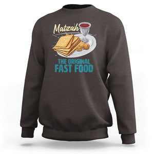 Passover Matzah The Original Fast Food Sweatshirt TS09 Dark Chocolate Printyourwear