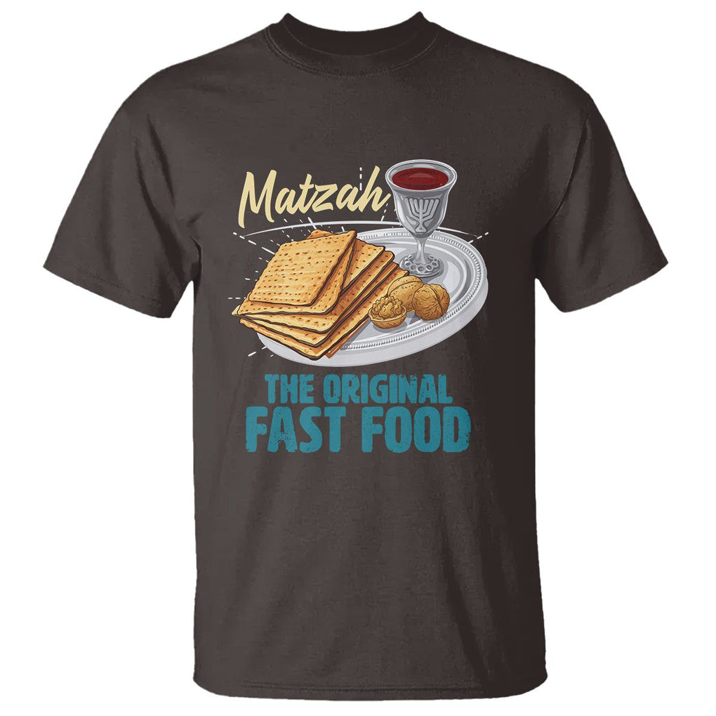 Passover Matzah The Original Fast Food T Shirt TS09 Dark Chocolate Printyourwear