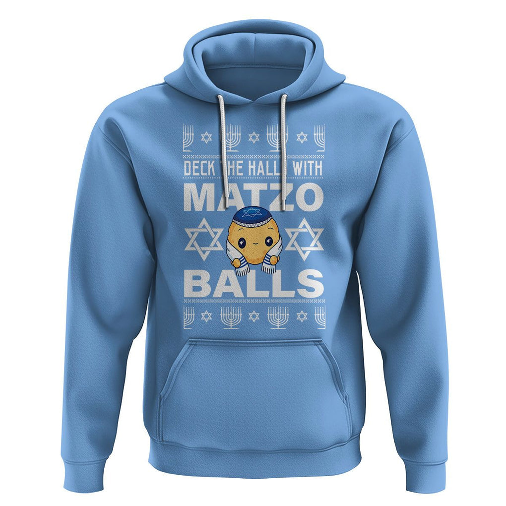 Passover Hoodie Deck The Halls With Matzo Balls Jewish Pesach Soup TS09 Carolina Blue Printyourwear