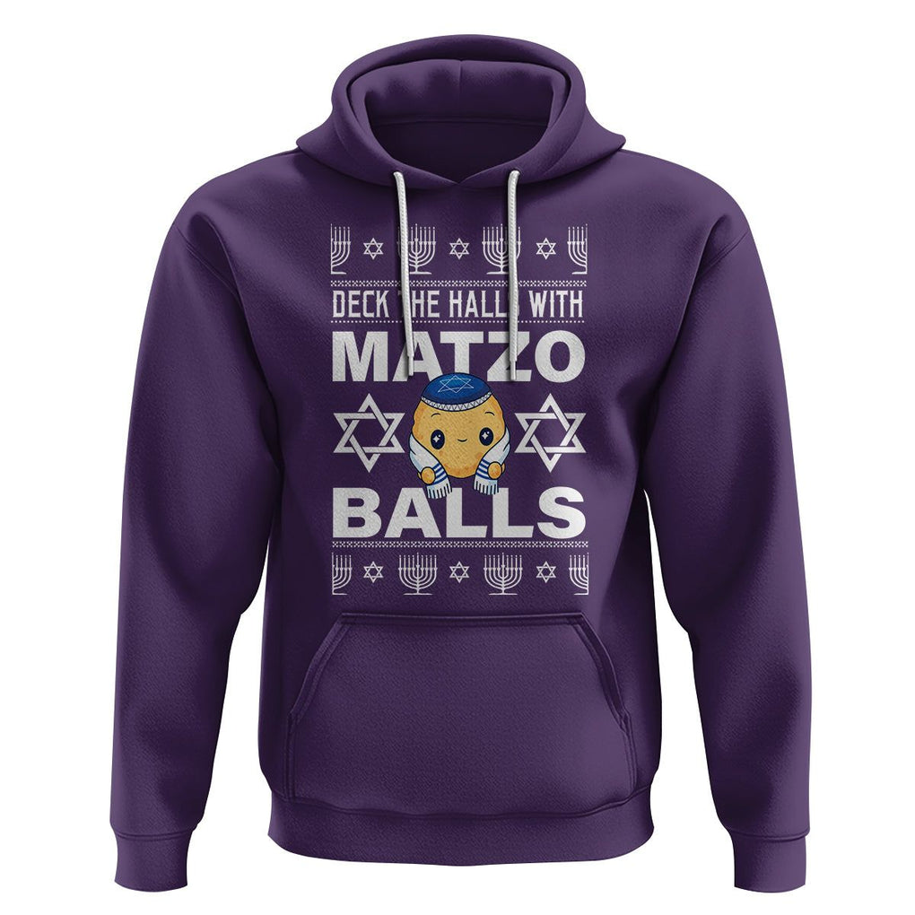 Passover Hoodie Deck The Halls With Matzo Balls Jewish Pesach Soup TS09 Purple Printyourwear