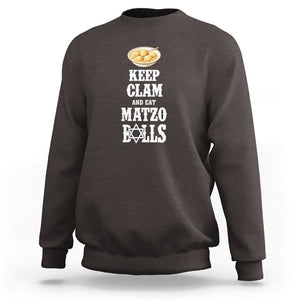 Funny Passover Sweatshirt Keep Calm Eat Matzo Balls TS09 Dark Chocolate Printyourwear
