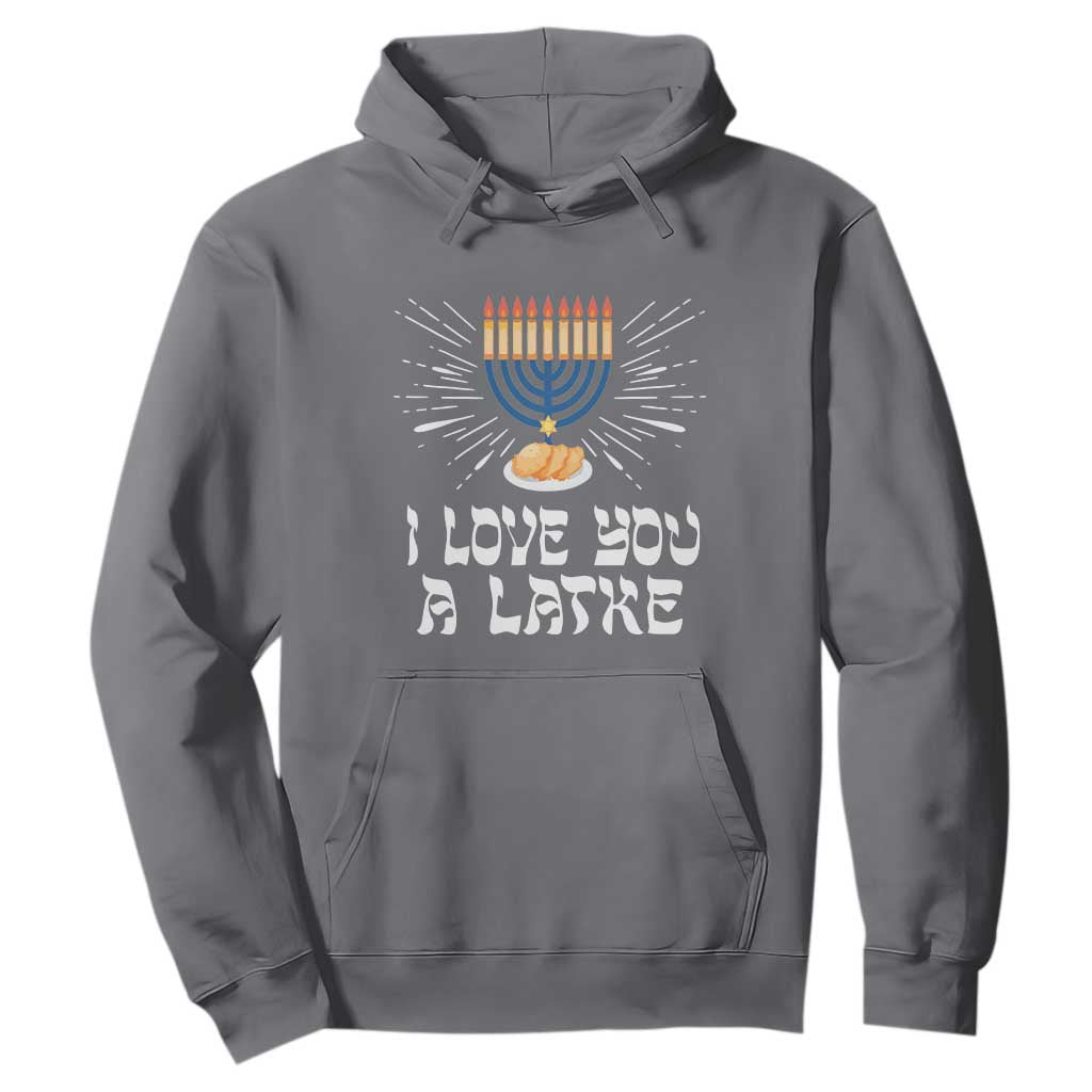 Funny Passover Hoodie I Love You A Latke Jewish Word Play Pun Hanukkah Chanukah TS09 Charcoal Printyourwear