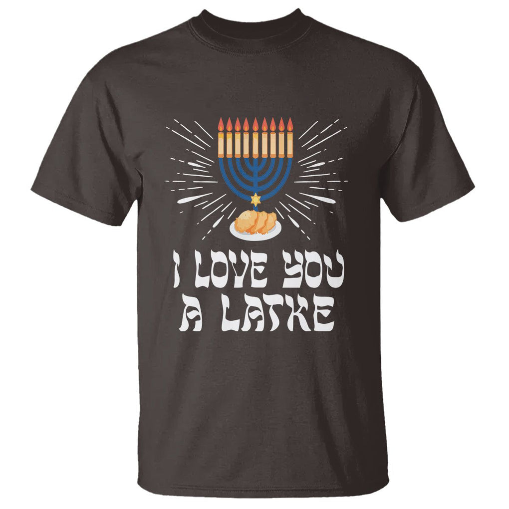 Funny Passover T Shirt I Love You A Latke Jewish Word Play Pun Hanukkah Chanukah TS09 Dark Chocolate Printyourwear