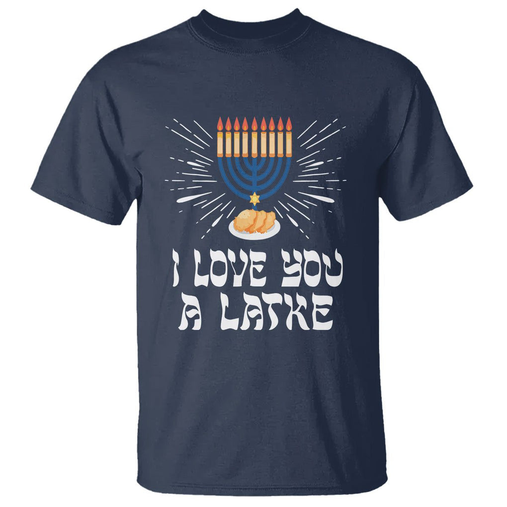 Funny Passover T Shirt I Love You A Latke Jewish Word Play Pun Hanukkah Chanukah TS09 Navy Printyourwear