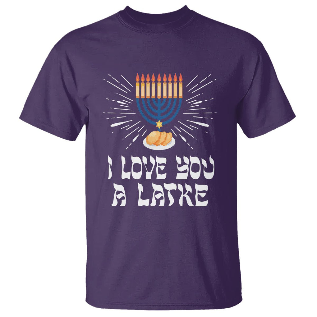 Funny Passover T Shirt I Love You A Latke Jewish Word Play Pun Hanukkah Chanukah TS09 Purple Printyourwear