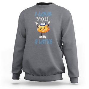 Passover Sweatshirt I Love You A Latke Jewish Word Play Pun TS09 Charcoal Printyourwear