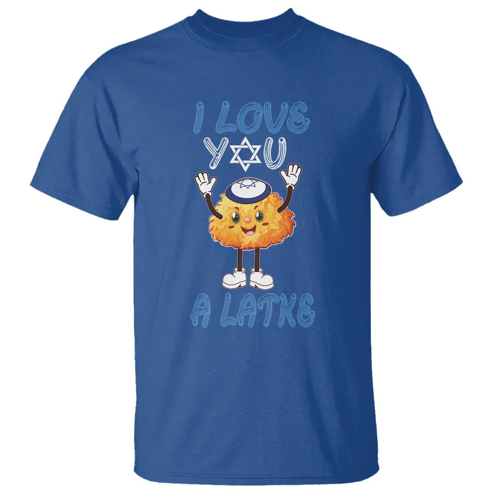 Passover T Shirt I Love You A Latke Jewish Word Play Pun TS09 Royal Blue Printyourwear